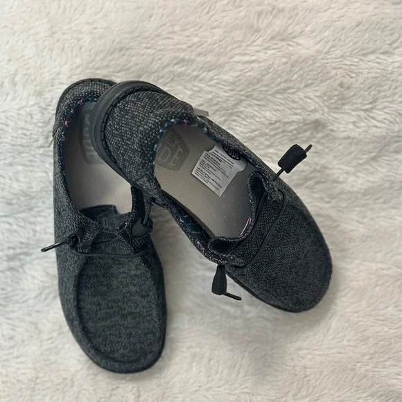 NWOB Hey Dude Wendy Sox Sz: 10 Black/Grey - Picture 9 of 9